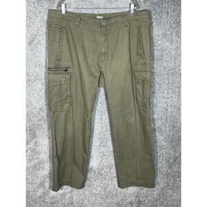 Gander‎ Mountain Cargo Pants Mens Size 42x32 Green Cotton Pockets Straight Leg